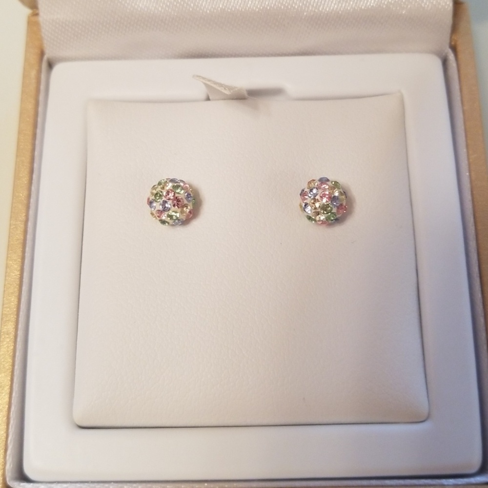 Nwt Swarvoski Crystallized Element 14k Gold Earring - Picture 3 of 5